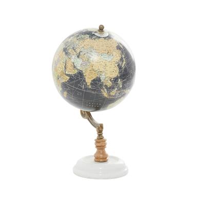 Globe with Wood & Marble Base