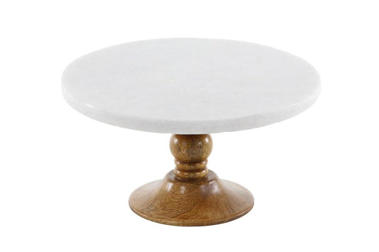 Wood & Marble Cake Stand, Small