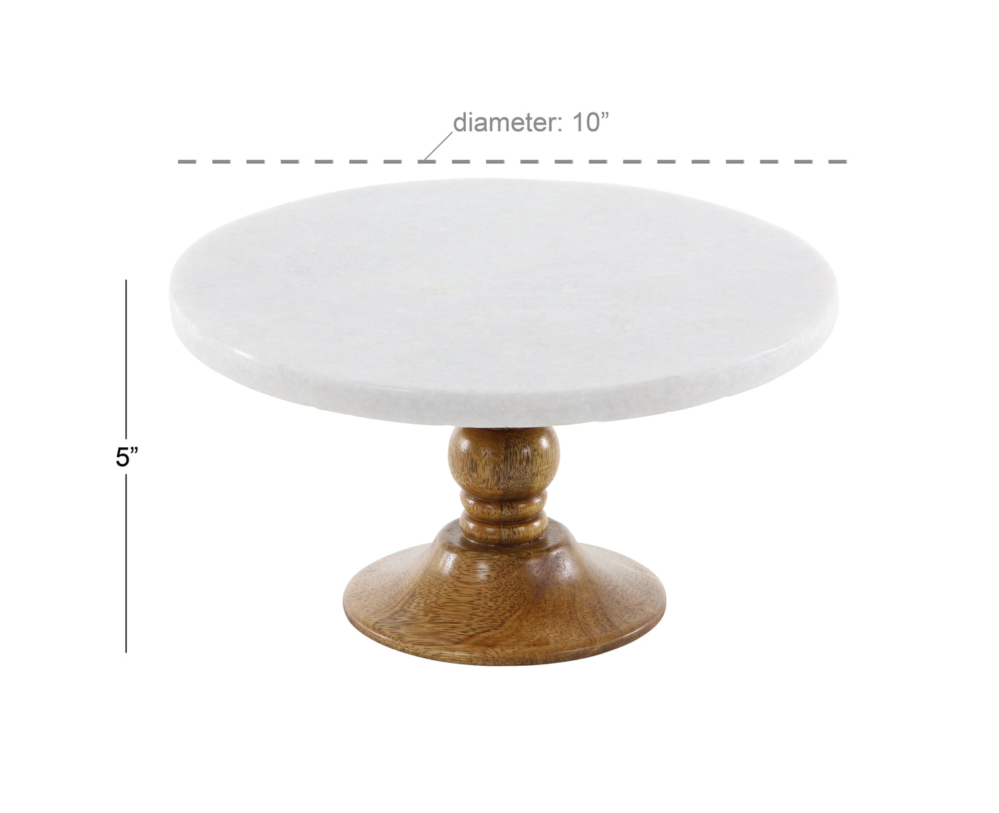 Wood & Marble Cake Stand, Small