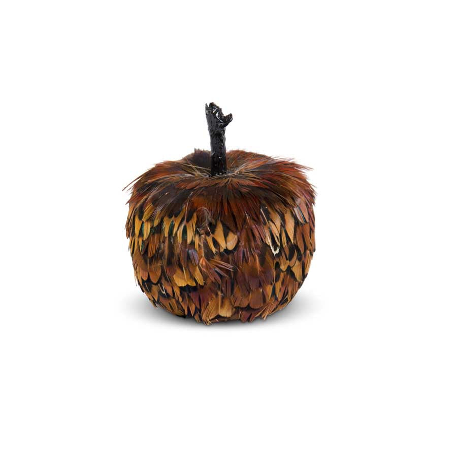 Rust and Brown Feathered Pumpkin