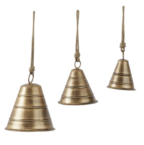Brass Metal Tibetan Bells, Set of 3