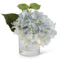 9" Real Touch Hydrangea in Glass Vase, Blue