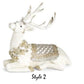 Glittered Cream Gold & Silver Resin Reindeer (Various Styles)