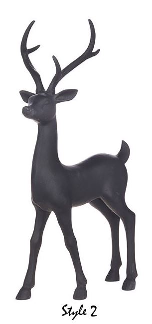 16.5" Matte Black Deer (Various Styles)