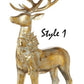 Aged Golden Deer with Bow (Various Styles)