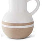 White with Tan Stripes Ceramic Jug/Vase (Various Styles)