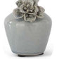 Light Blue Ceramic Vase with Raised Flower Design (Various Sizes and Styles)