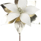 22" Metallic/Fabric Poinsettia Stem, Champagne/White