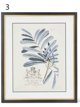 Blue Arbor Print in Black with Gold Frame (Various Styles)