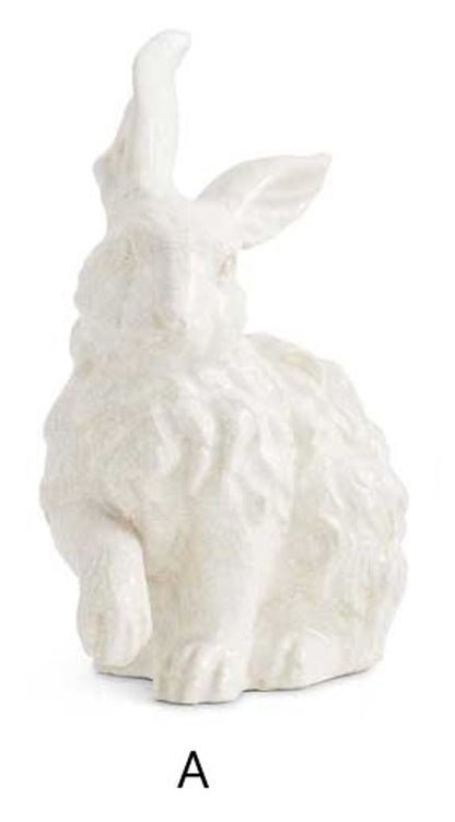 White Glazed Terracotta Bunny (Various Styles)