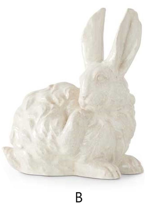 White Glazed Terracotta Bunny (Various Styles)