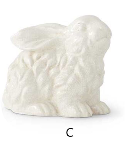 White Glazed Terracotta Bunny (Various Styles)