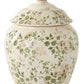 Cream & Green Floral Ceramic Lidded Container (Various Sizes)