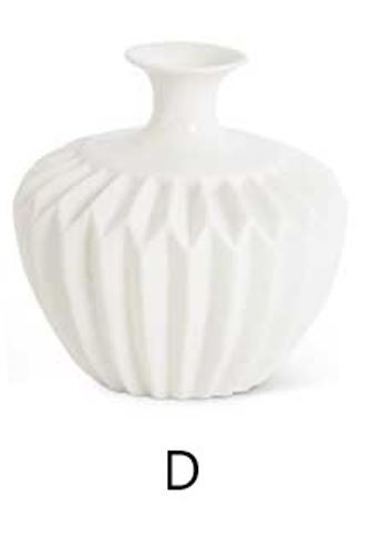 White Porcelain Accordion Vase (Various Styles)