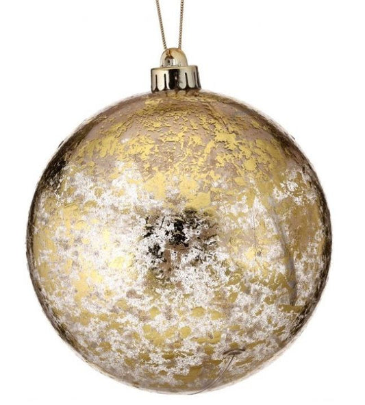 Metallic Leaf Ball Ornament, Medium