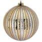 Gold & Silver Striped Ball Ornament, 150mm