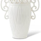 White Ceramic Vase with Ornate Rim (Various Styles)