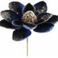 18" Sapphire Blue & Rose Gold Magnolia Stem