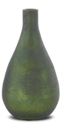 Antique Green Matte Glass Bottle Vase (Grad Sizes)