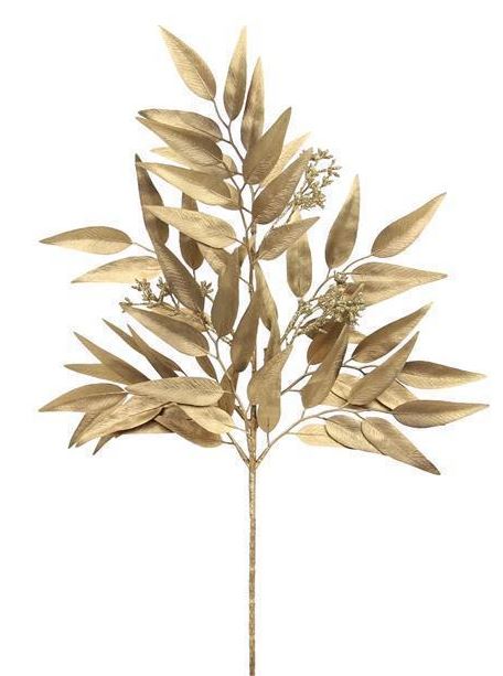 21" Metallic Leaf Spray, Gold