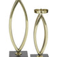 Gold Stainless Steel Candle Holder, Set of 2
