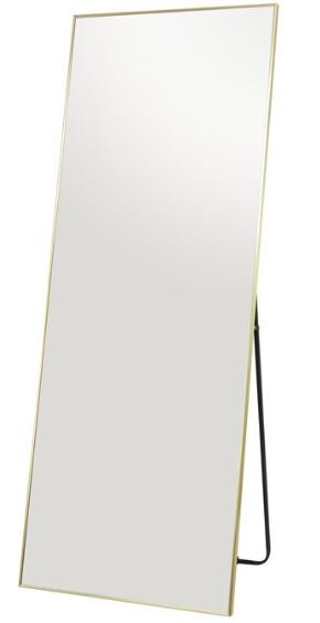 Gold Metal Floor Mirror, 65"