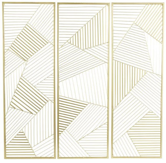 Gold Metal Glam Wall Décor, Set of 3