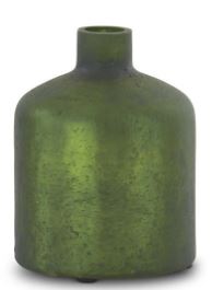 Antique Green Matte Glass Bottle Vase (Grad Sizes)