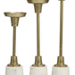 Gold Metal Candleholders w/ Marble base, Set of 3