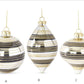 Black and Hold Glittered Stripe Mirrored Glass Ornament (Various Styles)