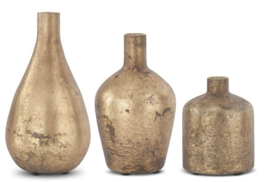 Antique Brown Matte Glass Bottle Vase (Grad Sizes)