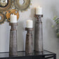 Light Mango Wood Candleholders, Set of 3