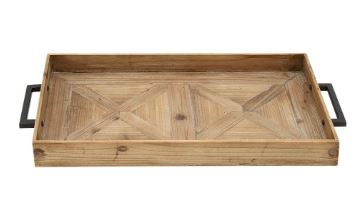 Contemporary Brown Wood Tray