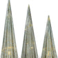 Vertically Ribbed Glass LED Christmas Tree w/ Timer, Sage Green (Various Sizes)