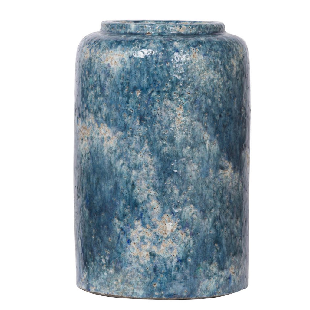 Blue Terracotta Vase, Short