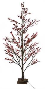 70.75" Iced Twig Berry Tree with Lights