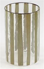 Striped Glass Vase, Clear/Brown