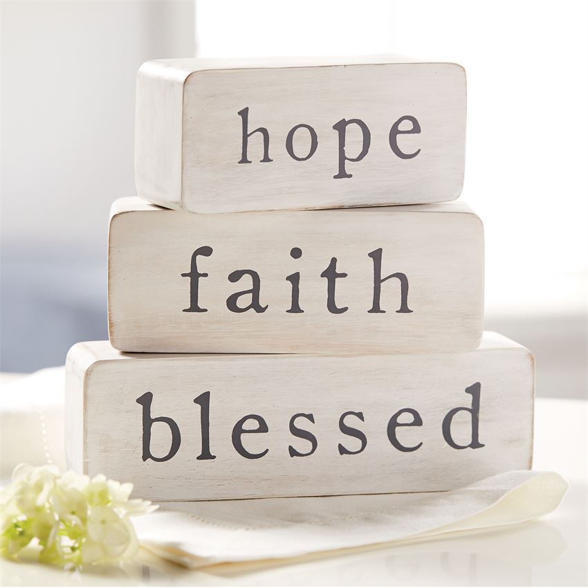 Hope Faith Blessed Block Set