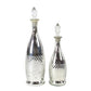 Mercury Glass Decanter Bottles, Set of 2