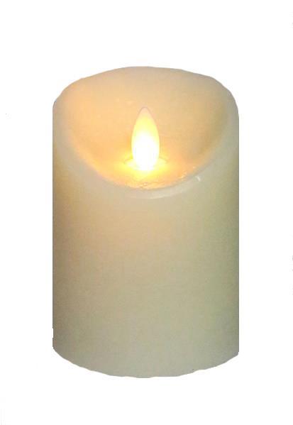 Wax Flickering Candle, 3"W x 4"H (Various Colors)