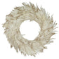 19" Feather & Glittered Wreath. Gold, Ivory