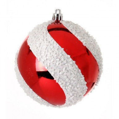 Snow Candy Swirl Ball Ornament, Box of 3