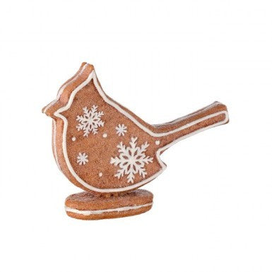 Resin Gingerbread Cardinal with Snowflakes