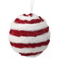 Velvet Fur Candy Striped Ball Ornament