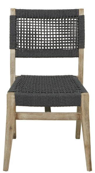 Dark Gray Wood Outdoor Dining Chair