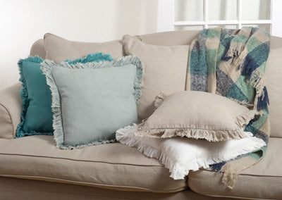 Ruffled Design Down-Filled Pillow (Various Colors)