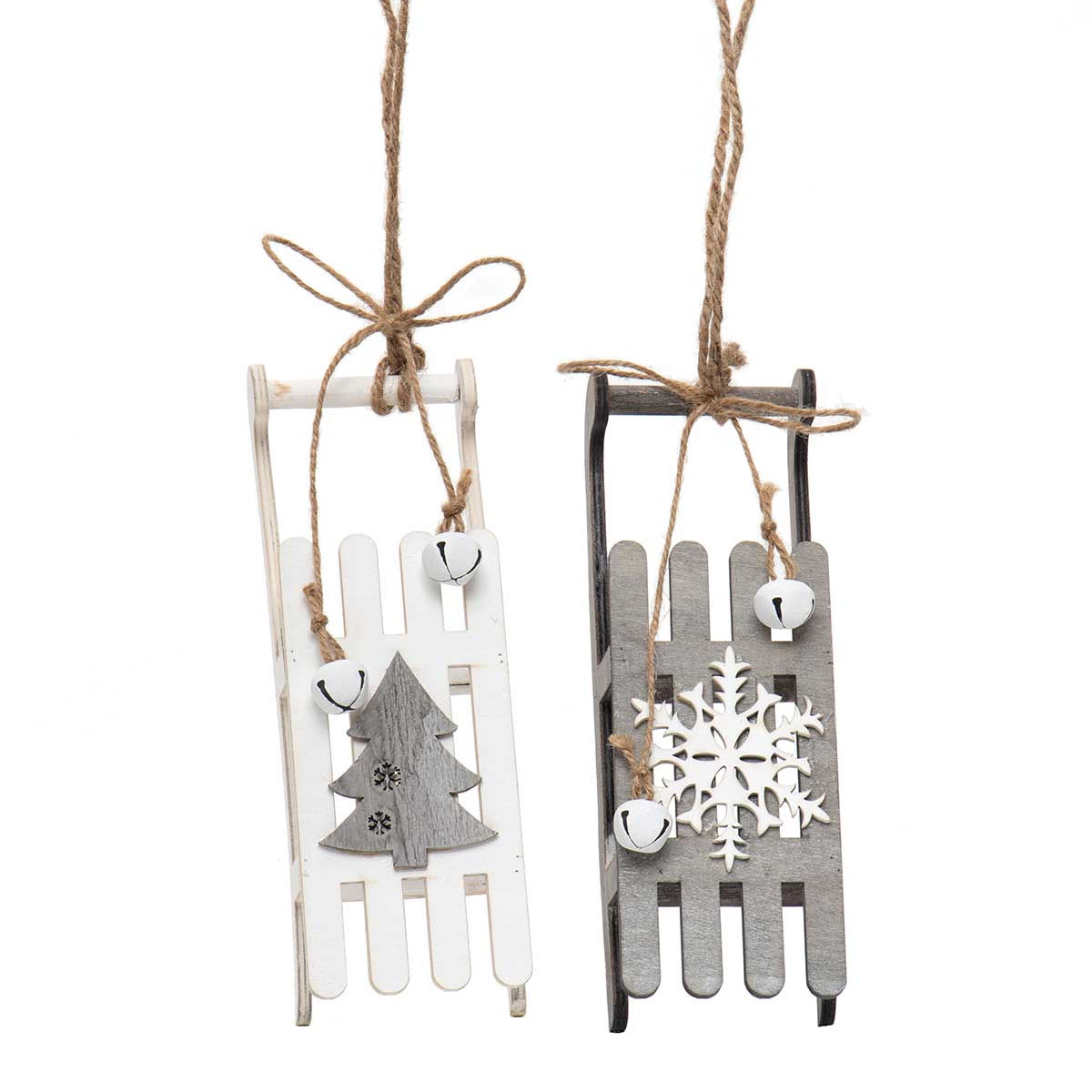 Wood Sled Ornament (Various Colors)