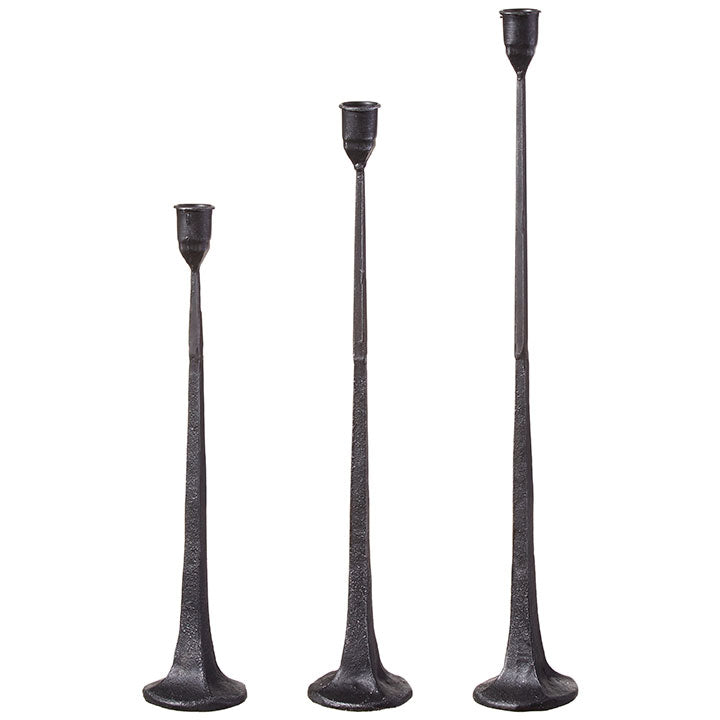 Black Candlesticks, Set of 3