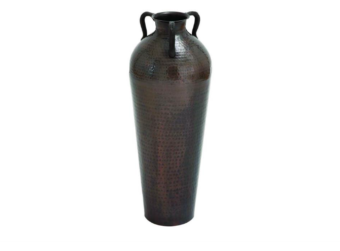 Medium Hammered Metal Vase, Copper