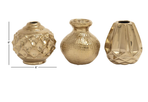 Gold Ceramic Glam Vase (Various Styles)